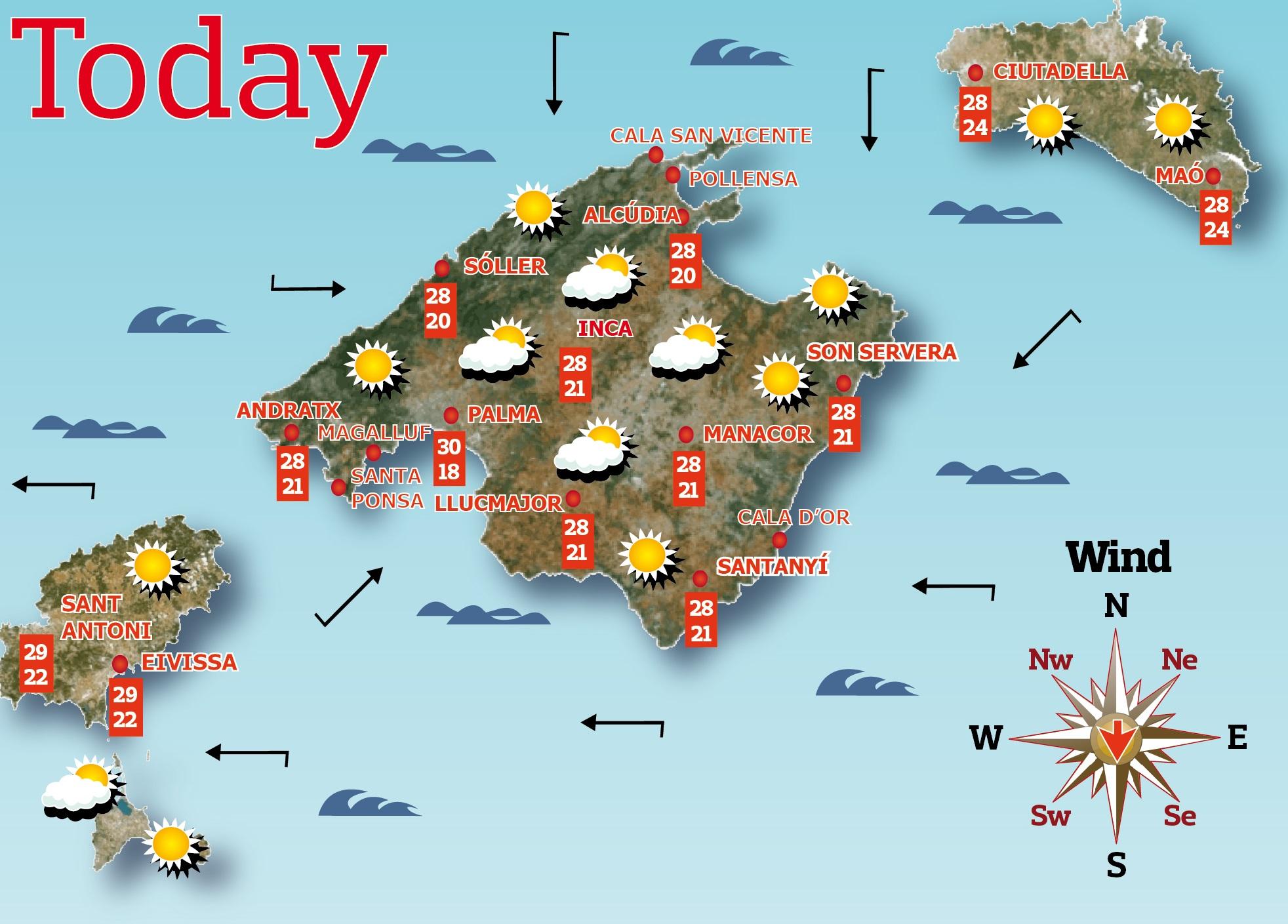 Weather in Majorca today