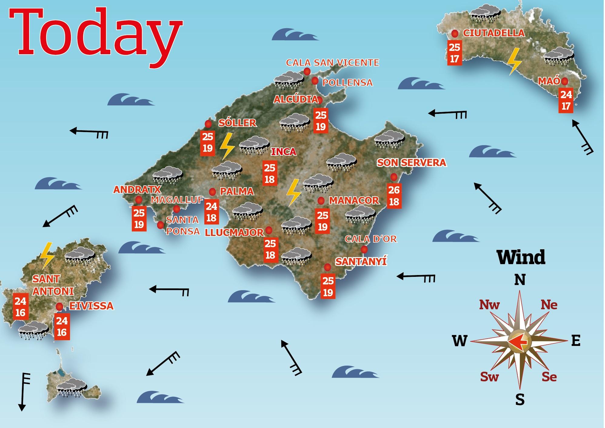 Weather map for today